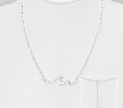 925 Sterling Silver Wave Necklace