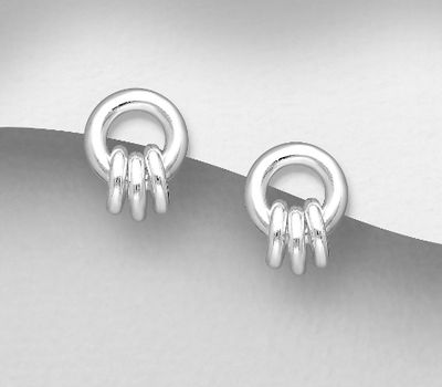 925 Sterling Silver Links Push-Back Earrings