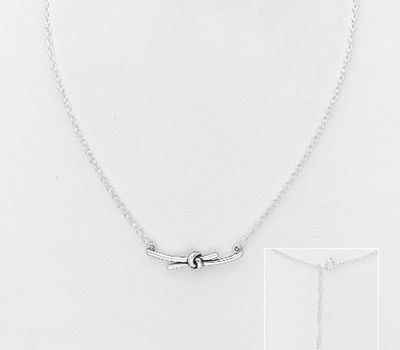 925 Sterling Silver Oxidized Knot Necklace