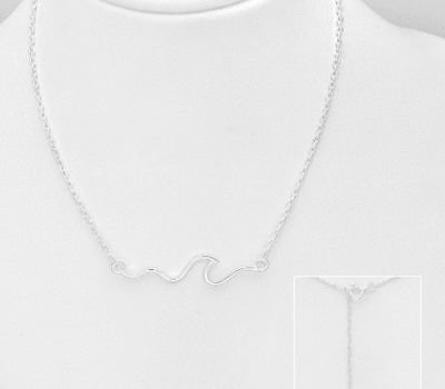 925 Sterling Silver Wave Necklace