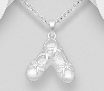 925 Sterling Silver Ballet Shoes Pendant