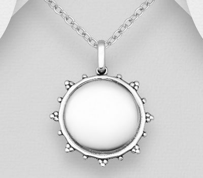 925 Sterling Silver Engravable Circle Pendant