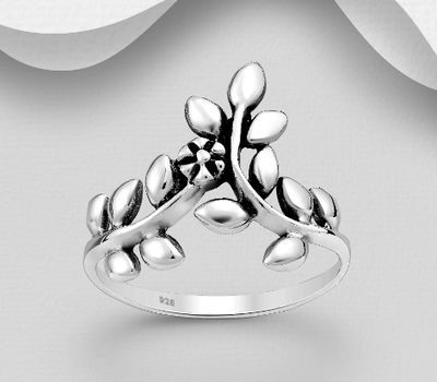 925 Sterling Silver Leaf Ring