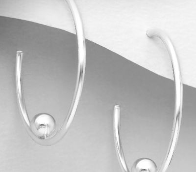 925 Sterling Silver Ball Push-Back Earrings