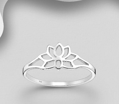 925 Sterling Silver Lotus Ring