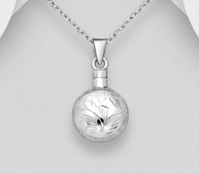 925 Sterling Silver Keepsake Cremation Pendant, screw-on top. Hole size: 2.5 mm.