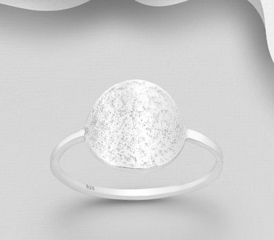 925 Sterling Silver Hammered Circle Ring