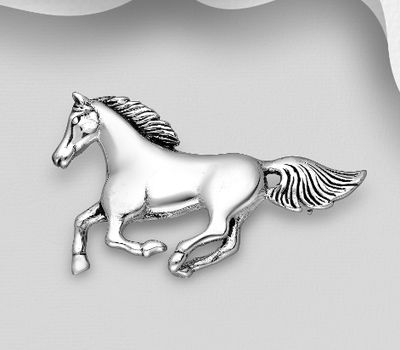 925 Sterling Silver Horse Brooch