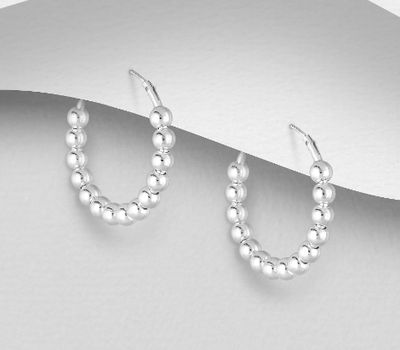 925 Sterling Silver Ball Hoop Earrings