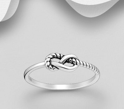 925 Sterling Silver Oxidized Knot Ring