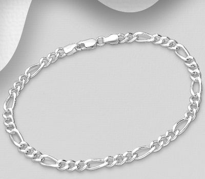 925 Sterling Silver Figaro Bracelet