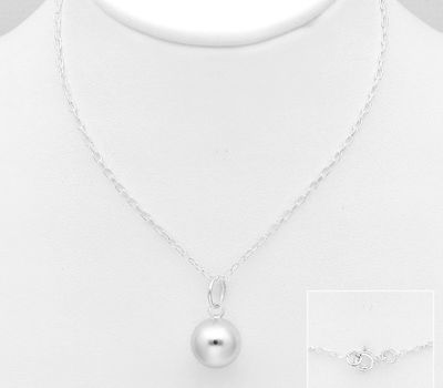 925 Sterling Silver Necklace Featuring Ball Charm Pendant