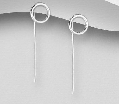 925 Sterling Silver Circle Hook Earrings