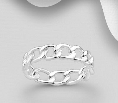 925 Sterling Silver Links Ring