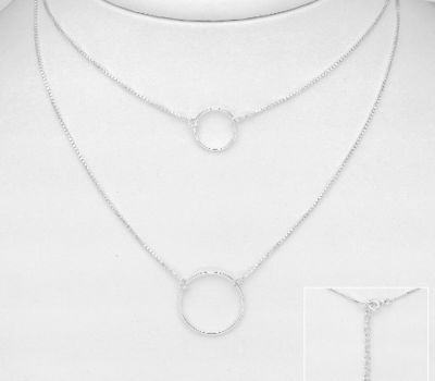 925 Sterling Silver Layered Circle Choker