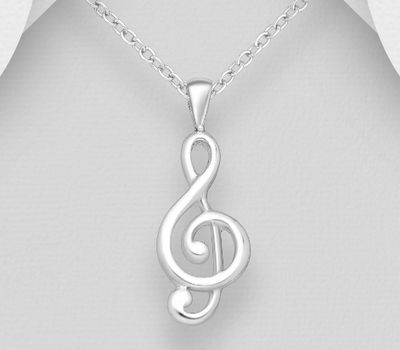 925 Sterling Silver Musical Notes Pendant