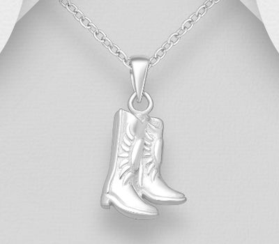 925 Sterling Silver Boots Pendant