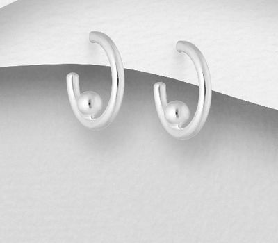 925 Sterling Silver Ball Push-Back Earrings