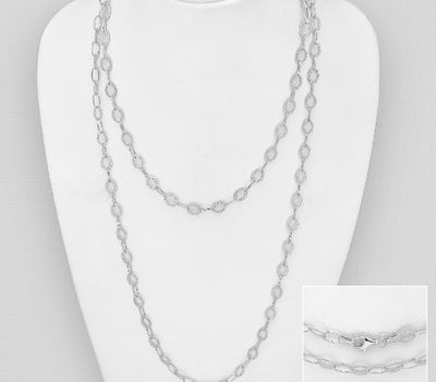 ITALIAN DELIGHT - 925 Sterling Silver Links Necklace, 5 mm Wide, Made in Italy.