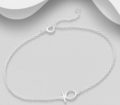 925 Sterling Silver Toggle Clasp Bracelet