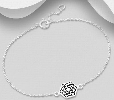 925 Sterling Silver Heart Chakra Bracelet