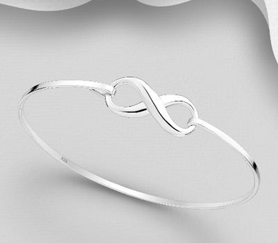 925 Sterling Silver Infinity Bangle