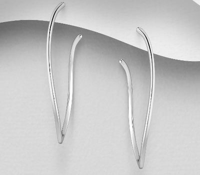 925 Sterling Silver Abstract Push-Back Earrings