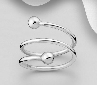 925 Sterling Silver Wrap Ball Ring