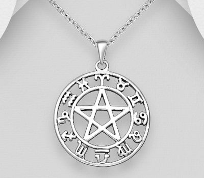 925 Sterling Silver Oxidized Star Pendant