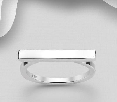 925 Sterling Silver Engravable Bar Ring