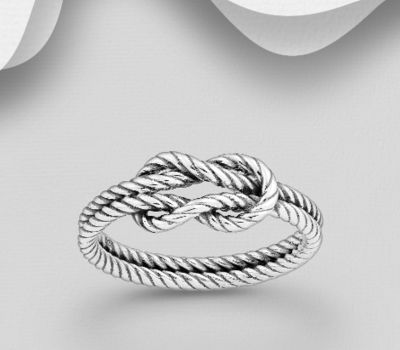 925 Sterling Silver Oxidized Knot Ring