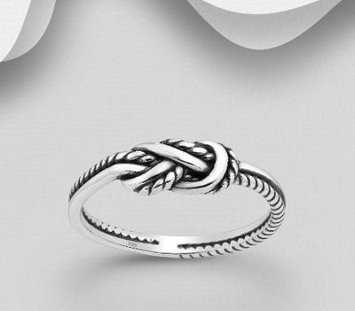 925 Sterling Silver Oxidized Knot Ring