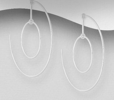 925 Sterling Silver Circle Push-Back Earrings