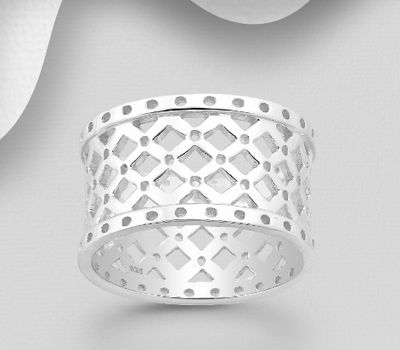 925 Sterling Silver Patterned Ring