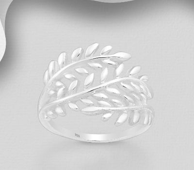 925 Sterling Silver Adjustable Leaf Ring