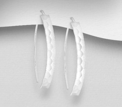 925 Sterling Silver Hammered Hoop Earrings