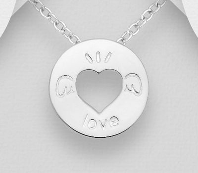 925 Sterling Silver Heart & Wings 