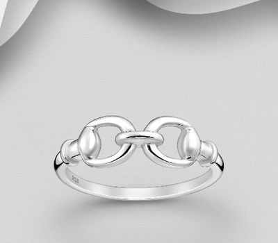 925 Sterling Silver Horse Snaffle Ring