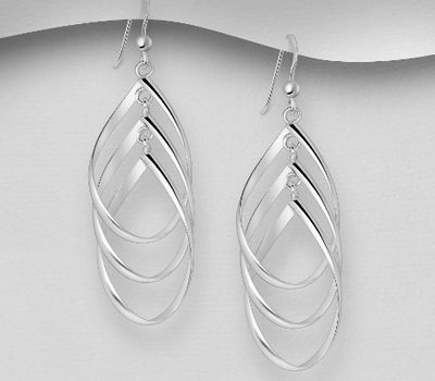 925 Sterling Silver Oval Chain Links Earrings