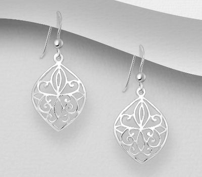 925 Sterling Silver Swirl Hook Earrings