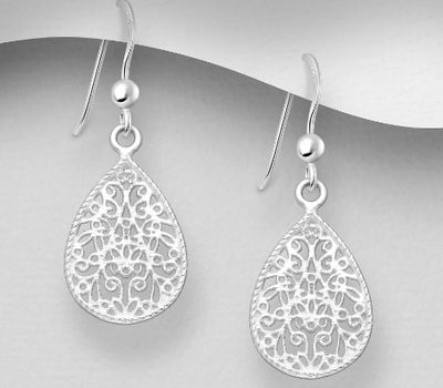 925 Sterling Silver Swirl Hook Earrings