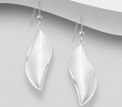 925 Sterling Silver Matt Hook Earrings