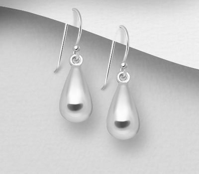 925 Sterling Silver Droplet Hook Earrings