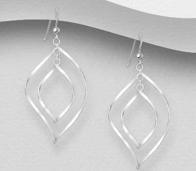 925 Sterling Silver Hook Oval Links Earrings