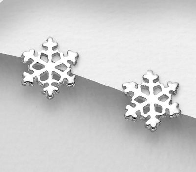 925 Sterling Silver Snowflake Earrings