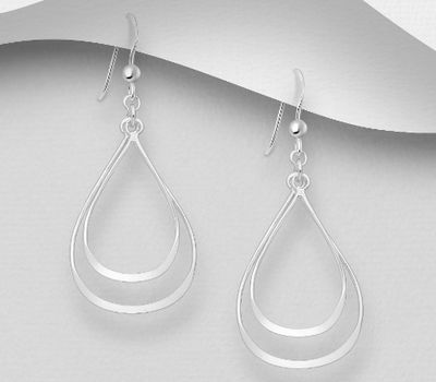 925 Sterling Silver Droplet Hook Earrings