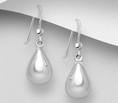 925 Sterling Silver Droplet Hook Earrings