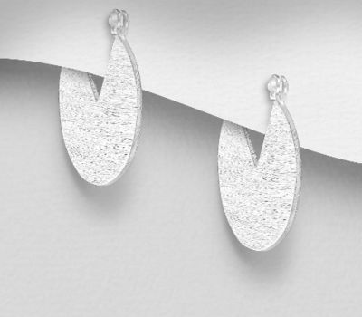 925 Sterling Silver Matt Hoop Earrings