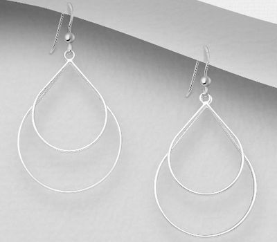 925 Sterling Silver Droplet Hook Earrings