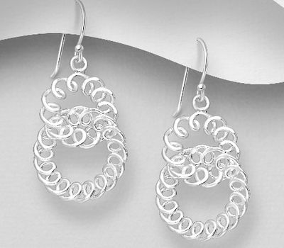 925 Sterling Silver Spiral Loop Hook Earrings